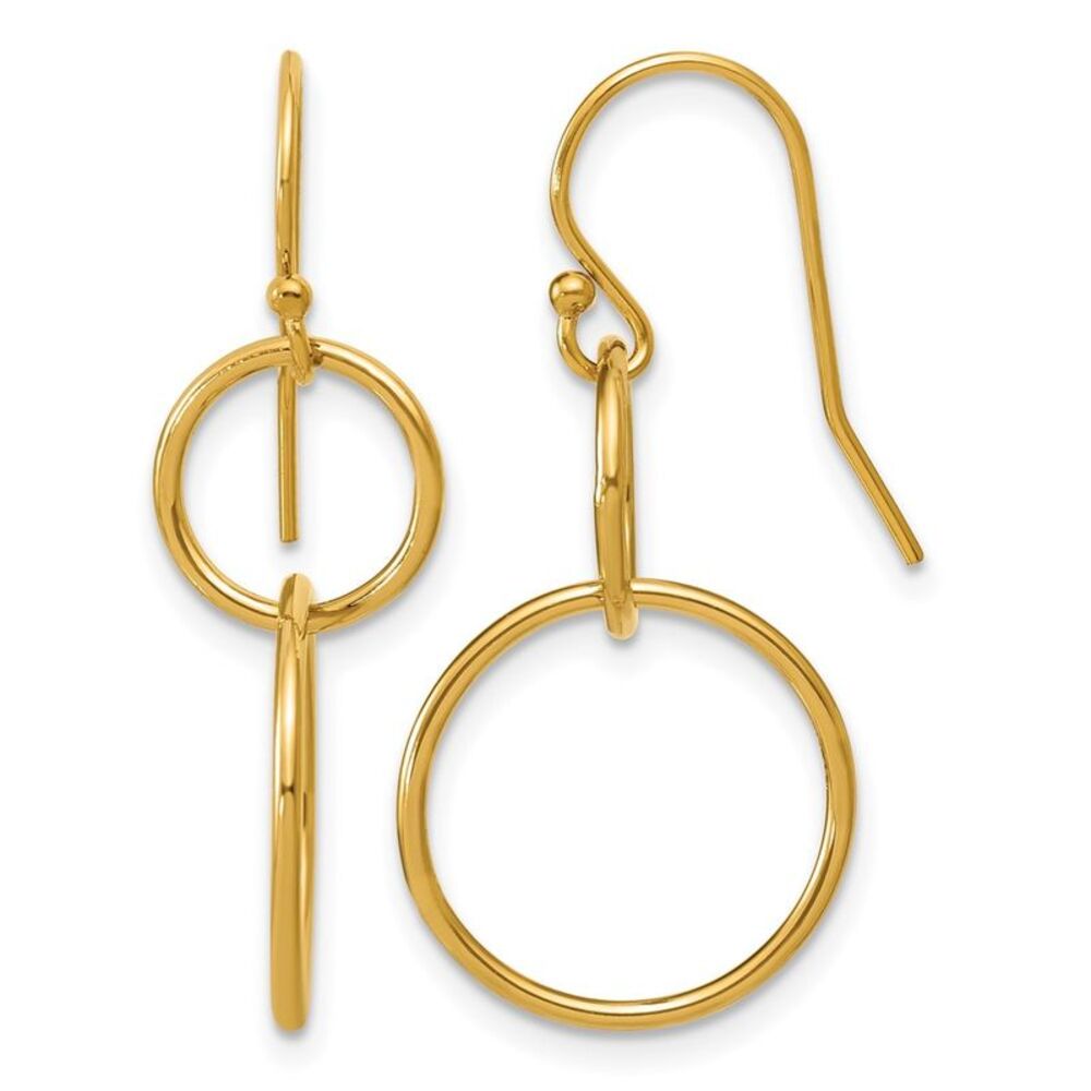 1/20 14K Gold Filled Interlocking Circles Dangle Earrings, 16 x 33mm